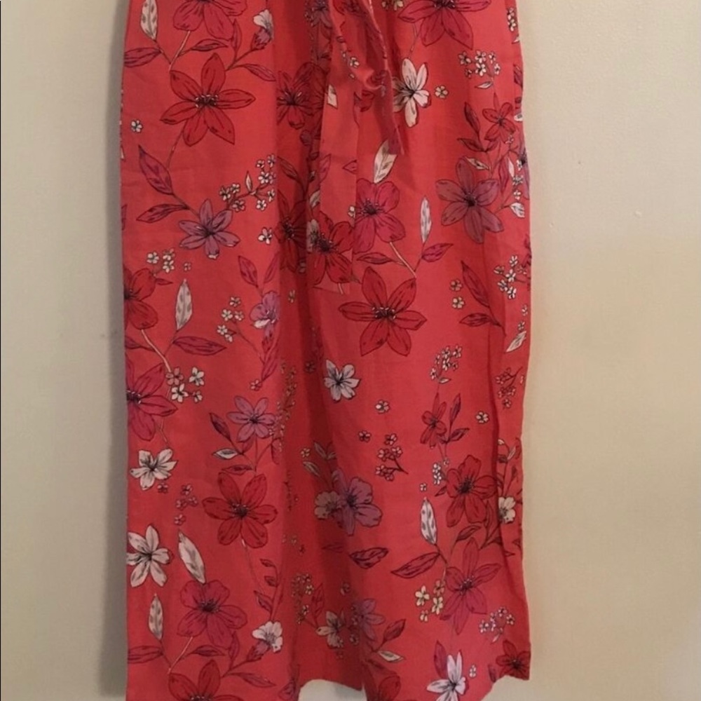 BANANA REPUBLIC LINEN FLORAL ROMPER JUMPSUIT JUMPER - 2 NEW CORAL - Picture 4 of 7